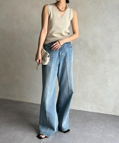 前後兩穿亮絲針織吊帶背心