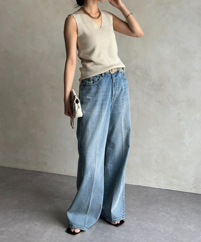 前後兩穿亮絲針織吊帶背心