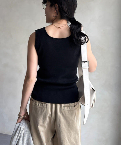 前後兩穿亮絲針織吊帶背心