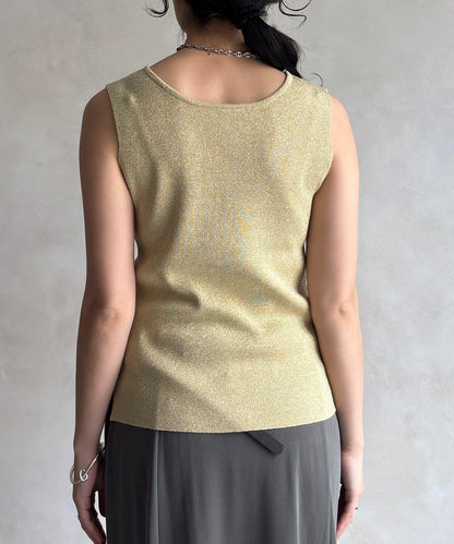 前後兩穿亮絲針織吊帶背心