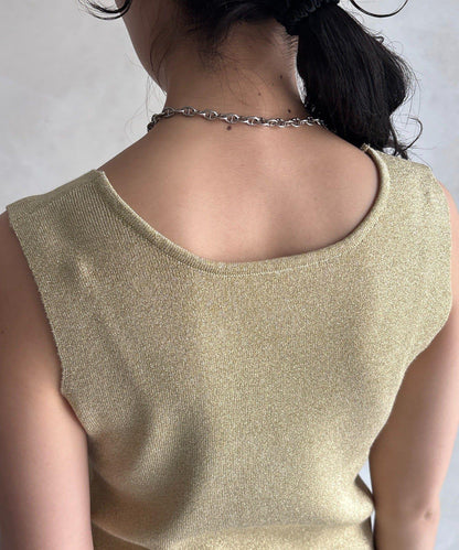 前後兩穿亮絲針織吊帶背心