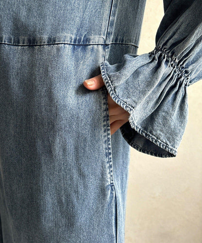 荷葉邊牛仔連體褲