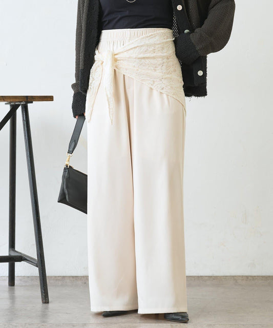 多用途蕾絲圍巾配件 闊腿 闊腿褲