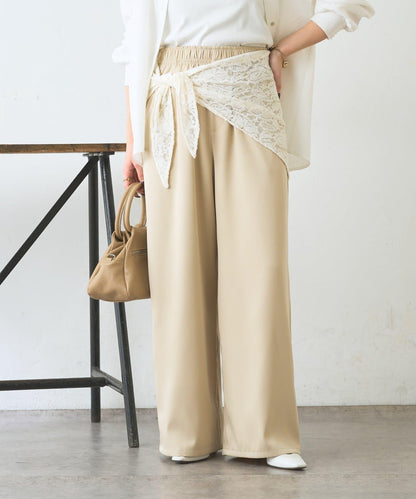 多用途蕾絲圍巾配件 闊腿 闊腿褲