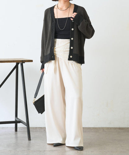 多用途蕾絲圍巾配件 闊腿 闊腿褲