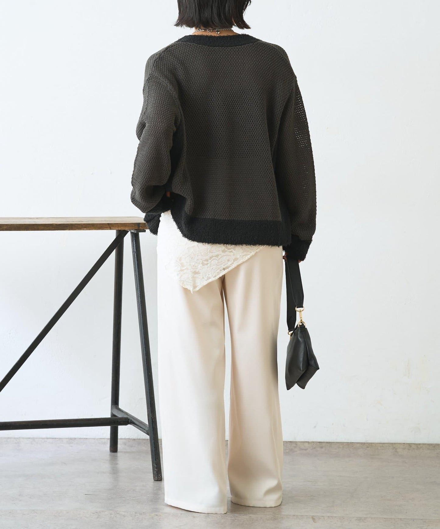 多用途蕾絲圍巾配件 闊腿 闊腿褲