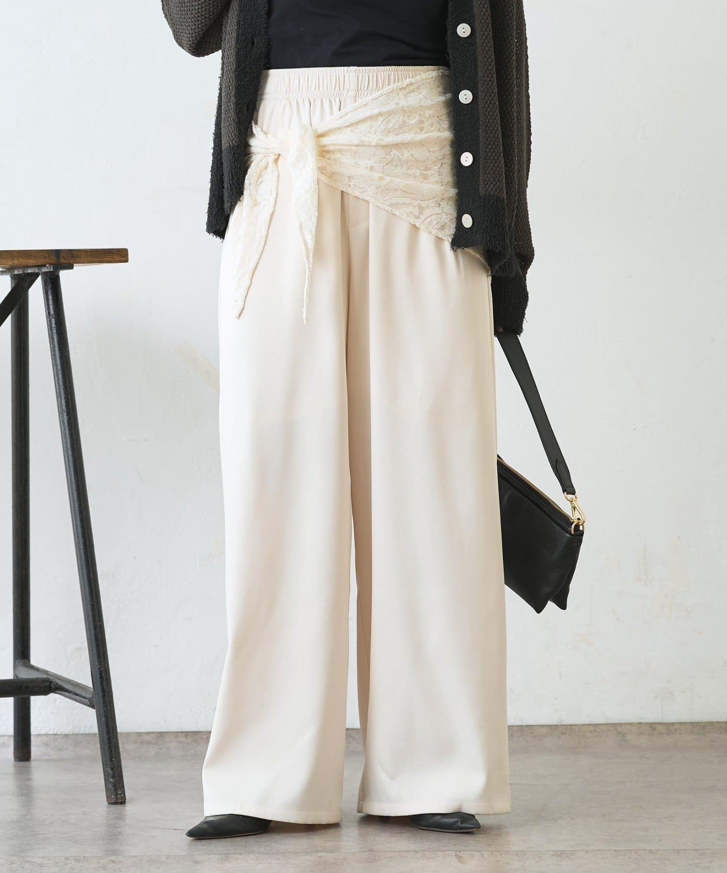 多用途蕾絲圍巾配件 闊腿 闊腿褲