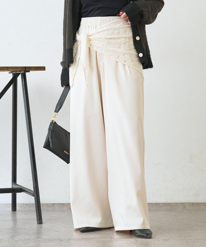 多用途蕾絲圍巾配件 闊腿 闊腿褲