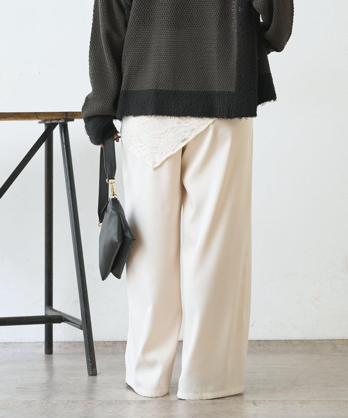 多用途蕾絲圍巾配件 闊腿 闊腿褲