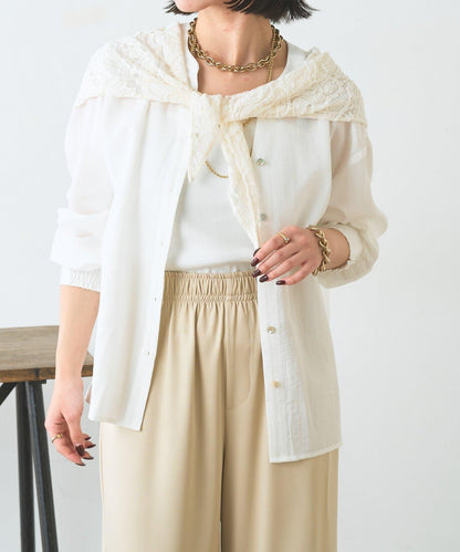 多用途蕾絲圍巾配件 闊腿 闊腿褲