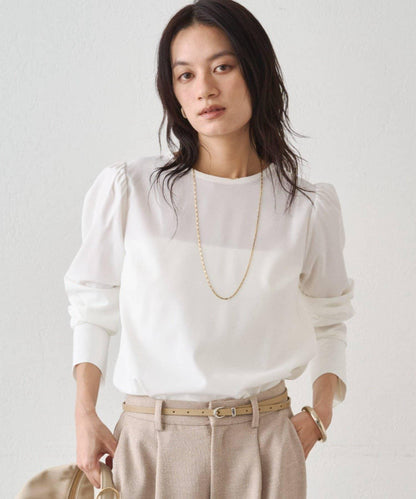 Atelier N5/アトリエヌメロサンク 泡泡袖圓領襯衫