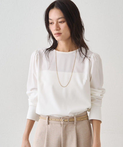 Atelier N5/アトリエヌメロサンク 泡泡袖圓領襯衫