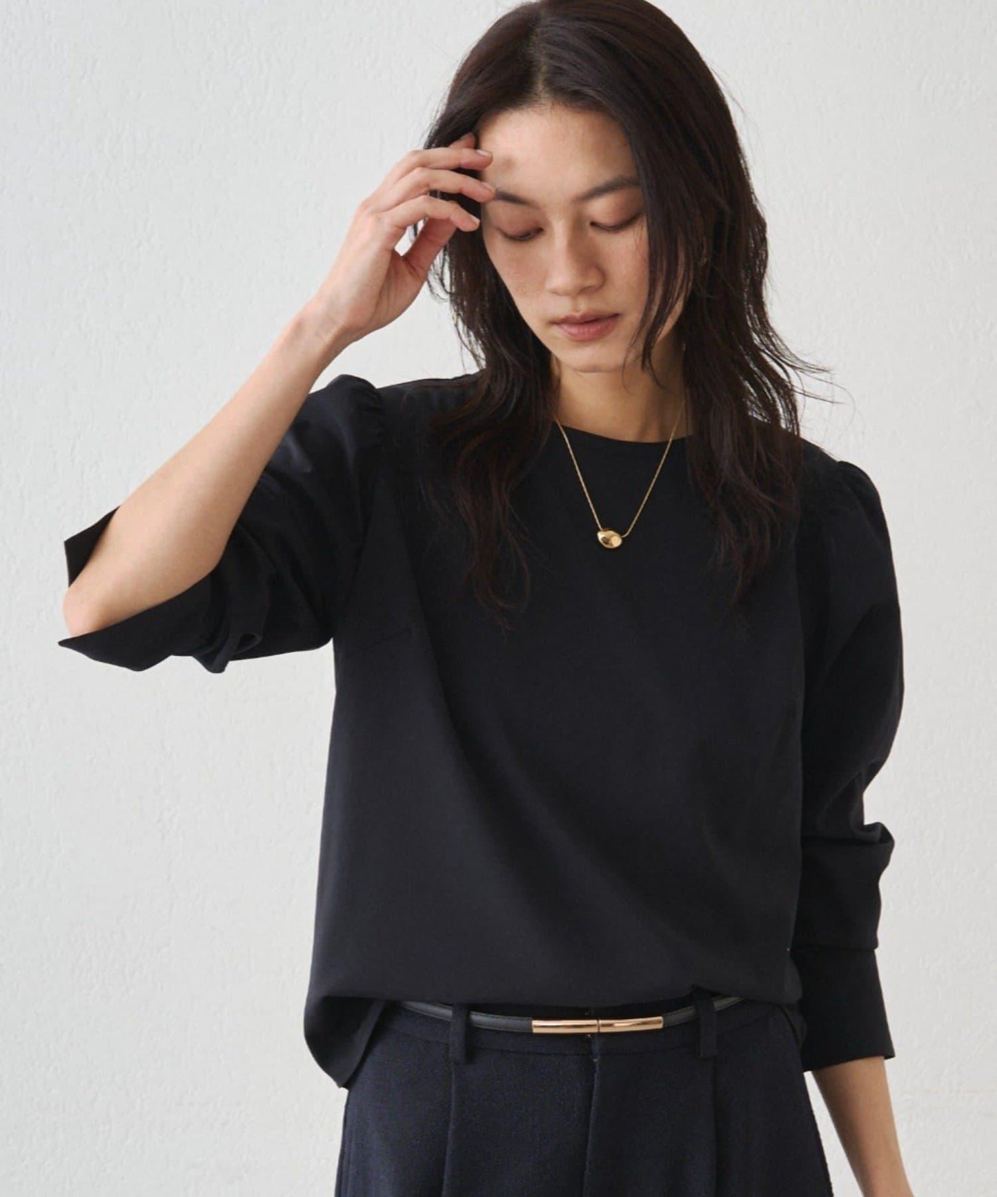 Atelier N5/アトリエヌメロサンク 泡泡袖圓領襯衫