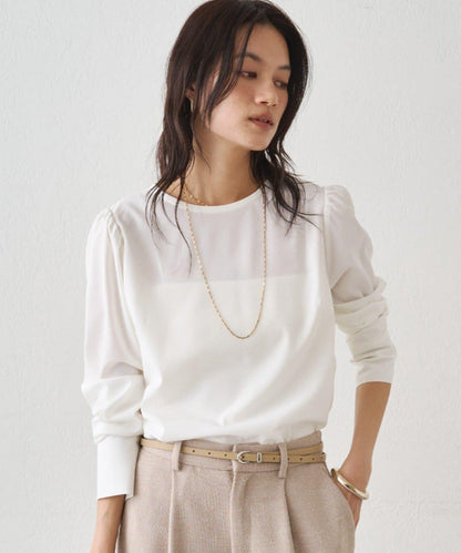 Atelier N5/アトリエヌメロサンク 泡泡袖圓領襯衫