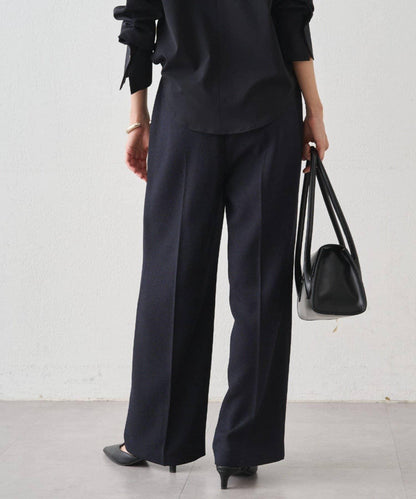 粗花呢半闊腿褲