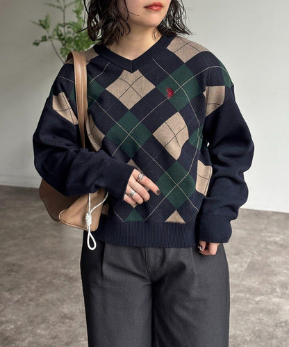 U.S. POLO ASSN. V領衛衣風針織上衣