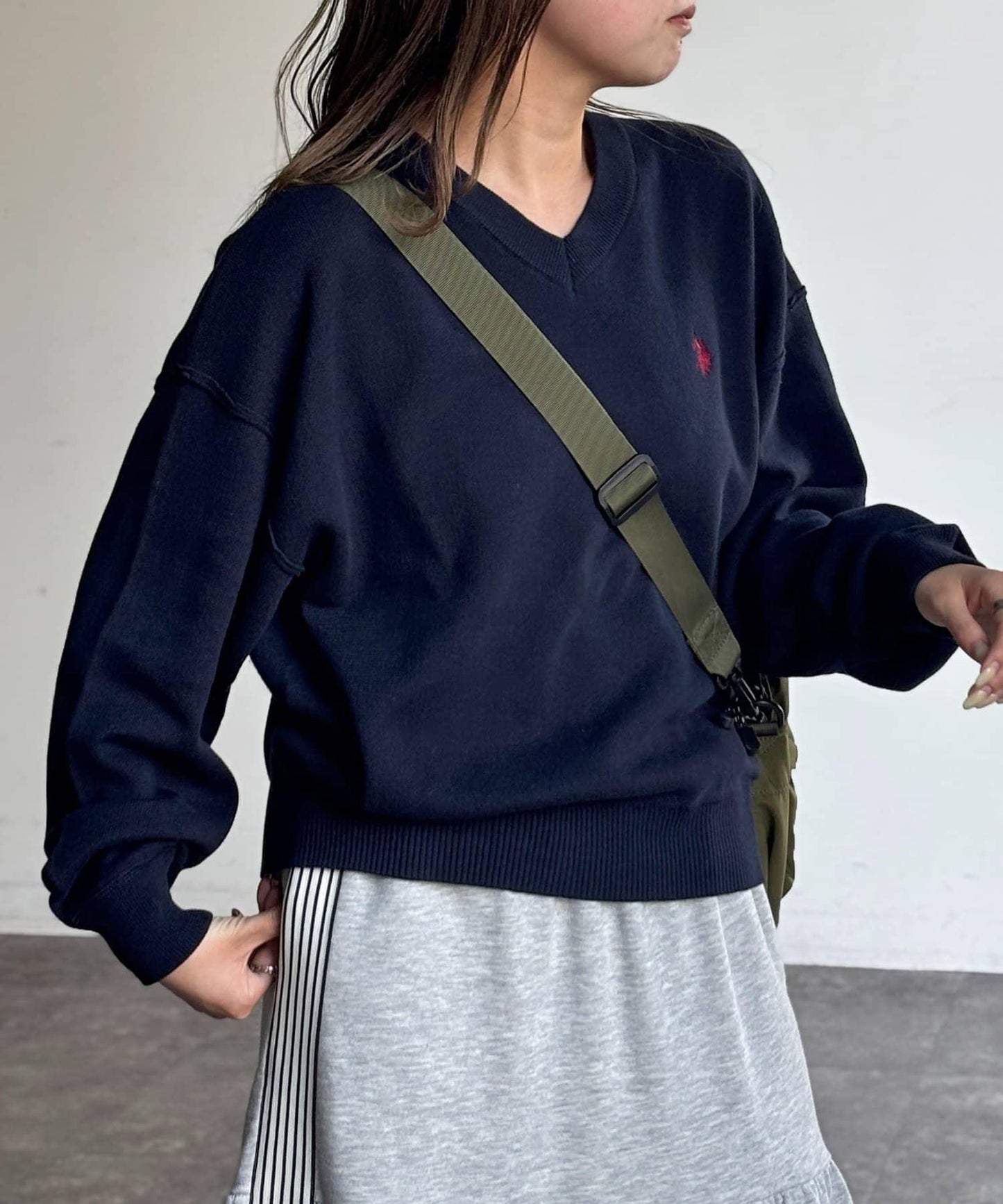 U.S. POLO ASSN. V領衛衣風針織上衣