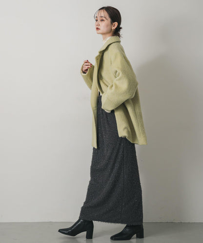 毛絨亮絲面料 半身裙