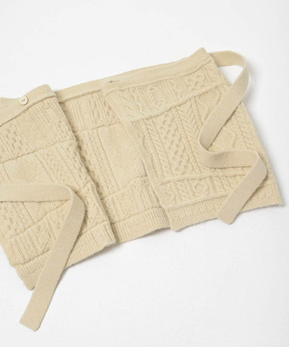 混色麻花紋裹式半身裙