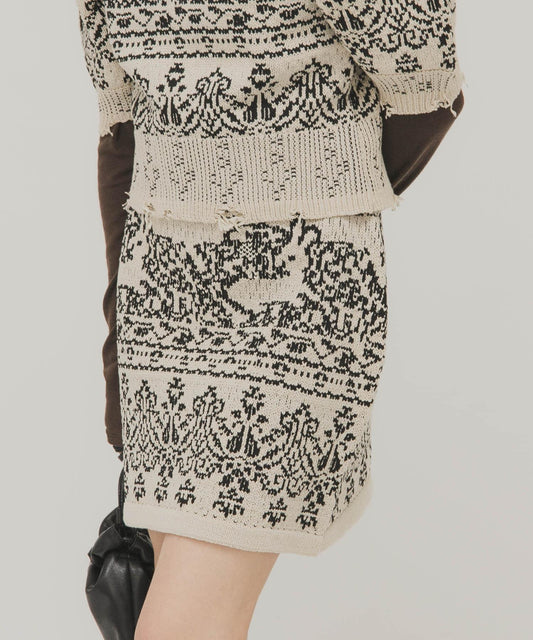 提花針織半身裙
