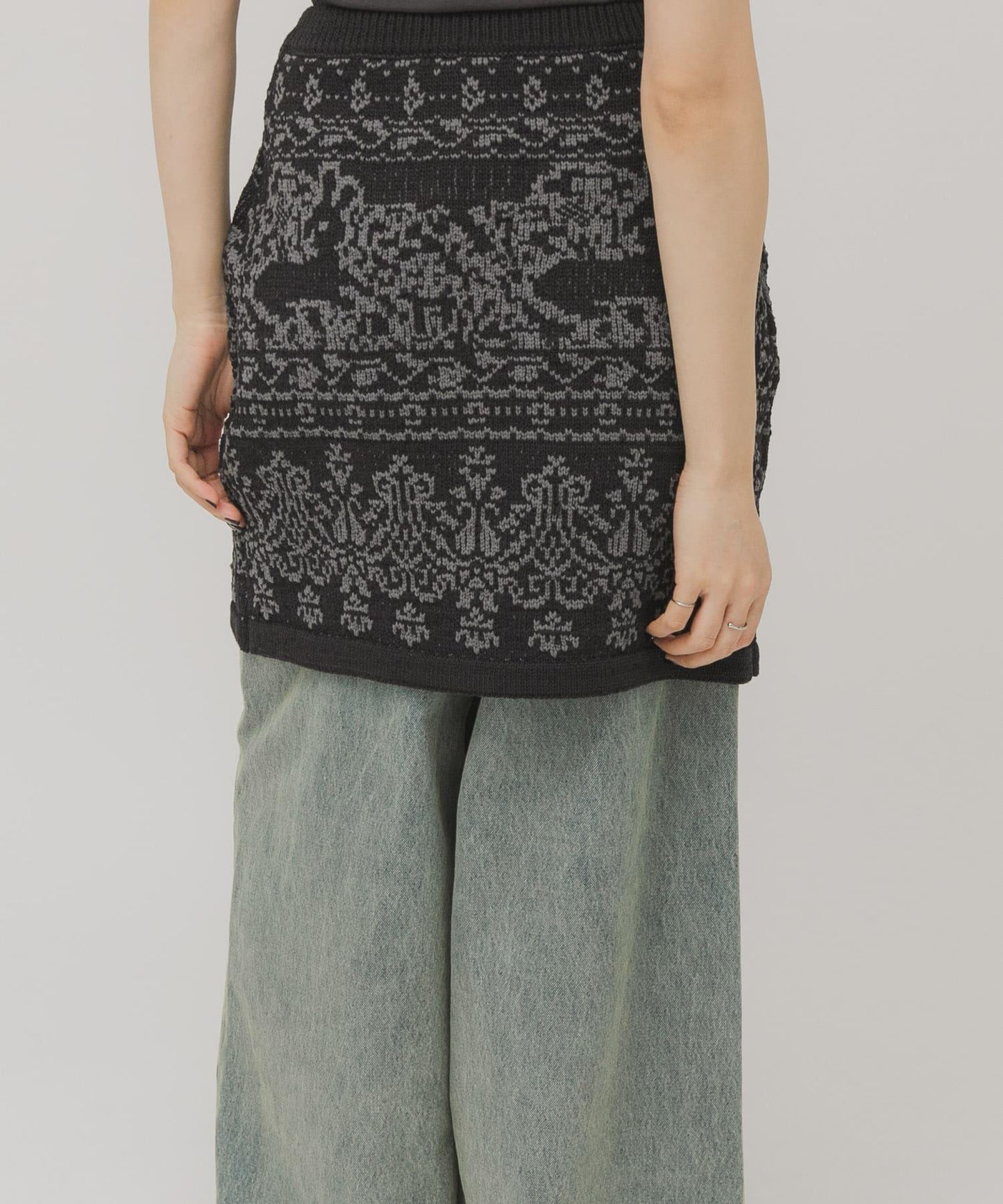 提花針織半身裙