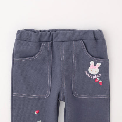 兔子刺繡 針織彈力打底褲