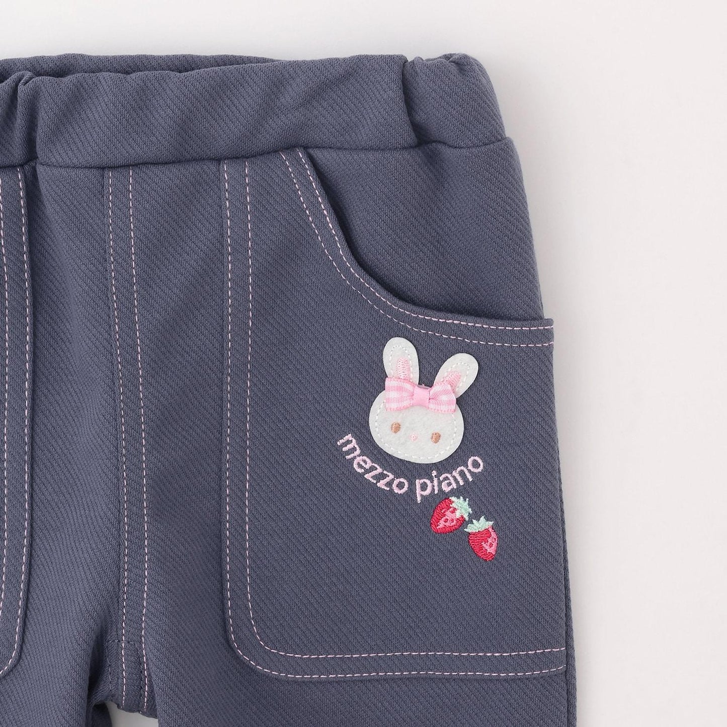 兔子刺繡 針織彈力打底褲