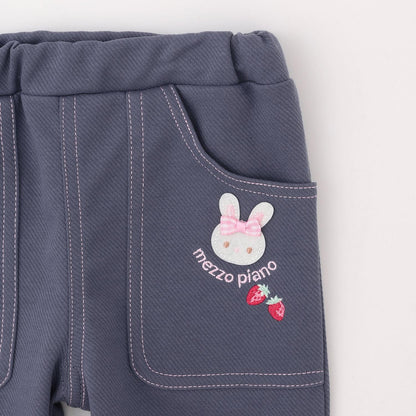 兔子刺繡 針織彈力打底褲