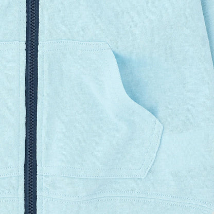 前拉鍊平紋針織開衫