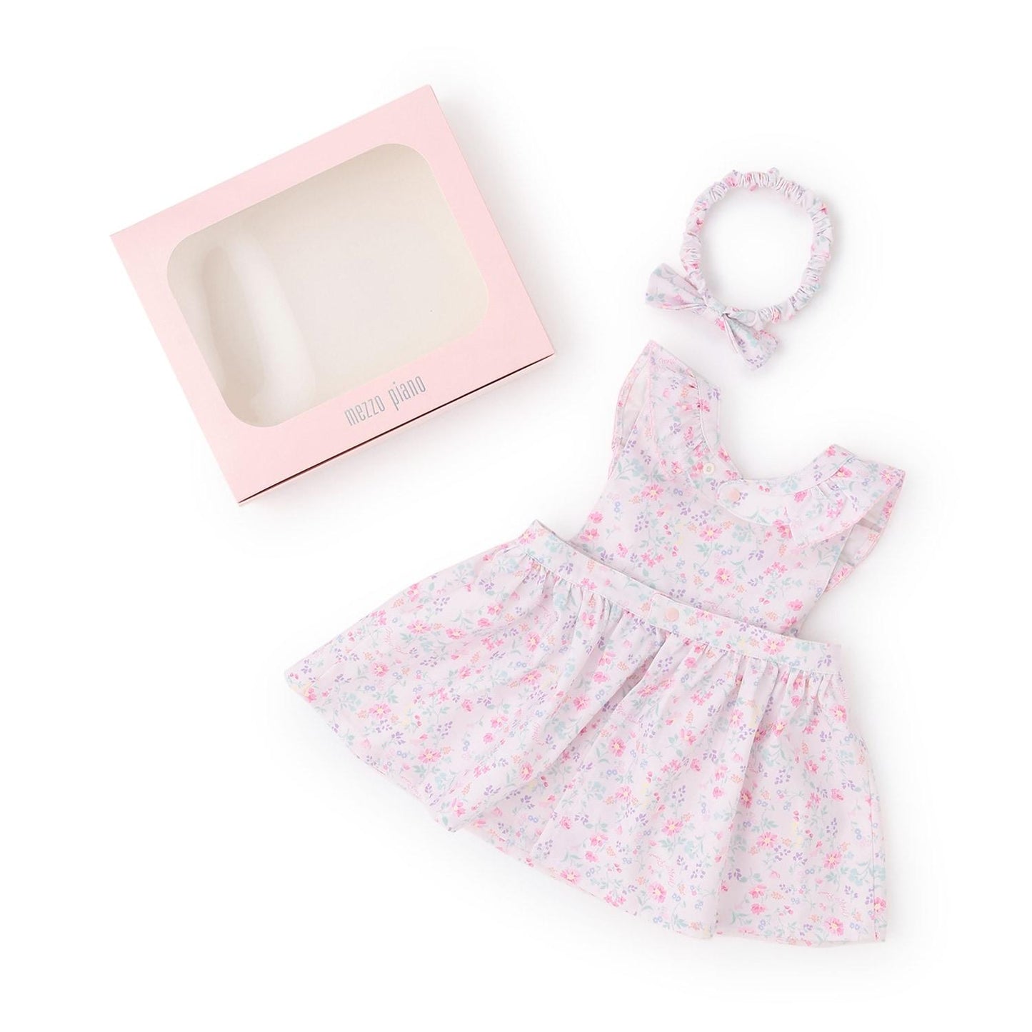 花卉圖案 圍裙髮帶套裝（附盒裝）