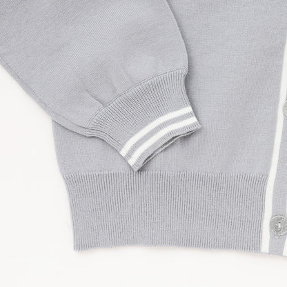 水手領針織開衫＋高領T恤套裝