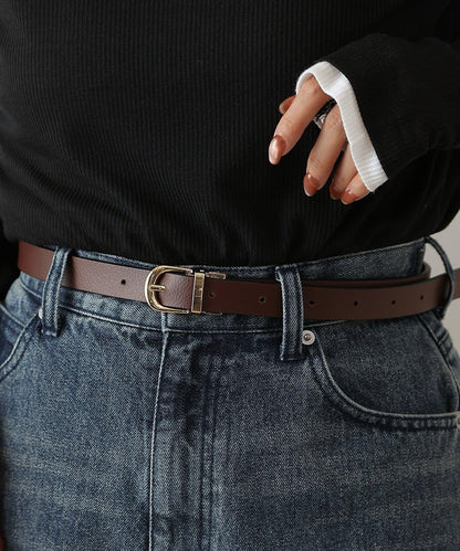 可翻轉扣頭皮革皮帶