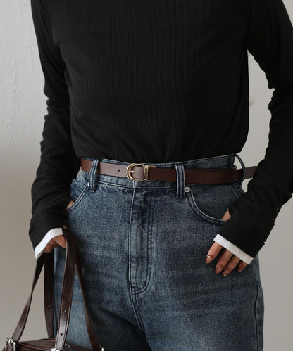 可翻轉扣頭皮革皮帶