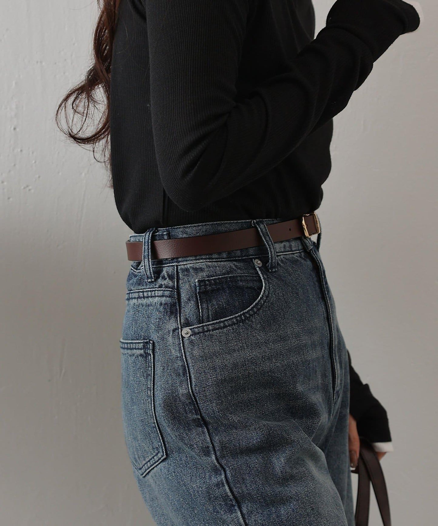 可翻轉扣頭皮革皮帶