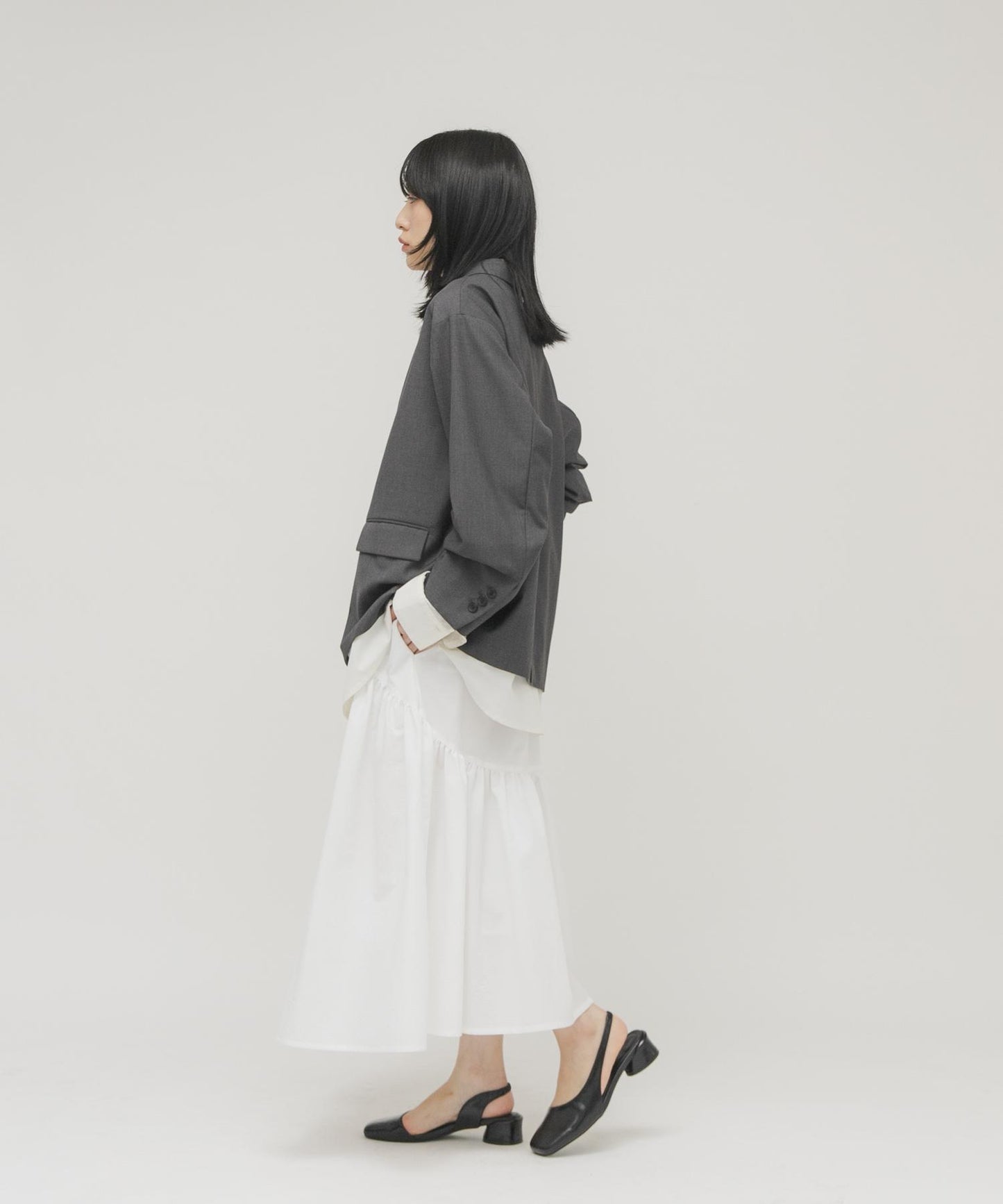 蓬鬆中長半身裙