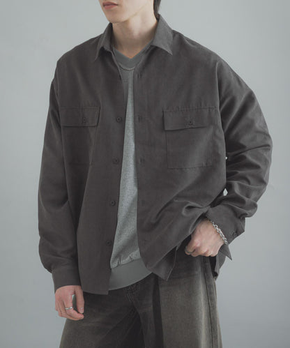 F/S 雙口袋長袖襯衫