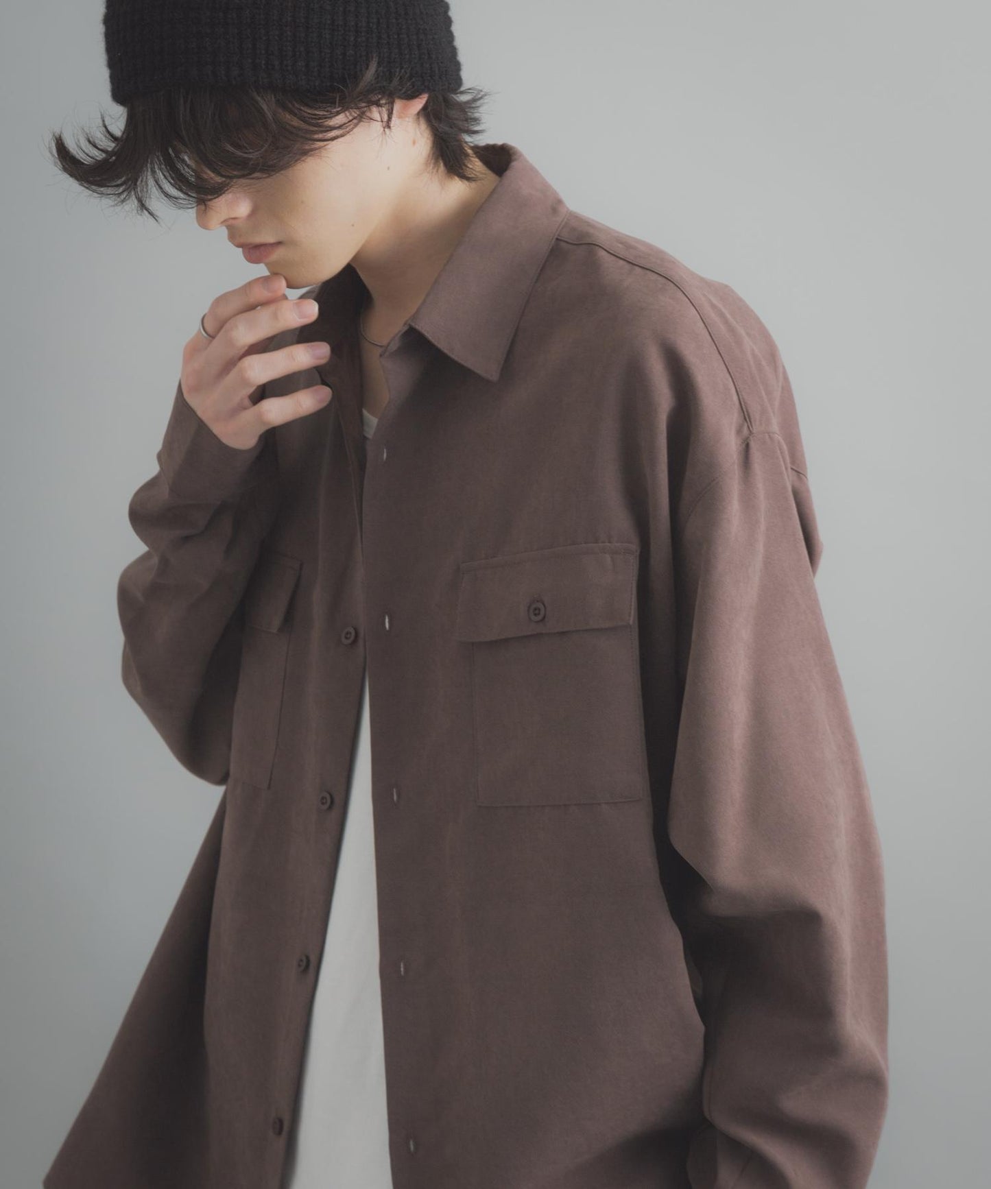 F/S 雙口袋長袖襯衫