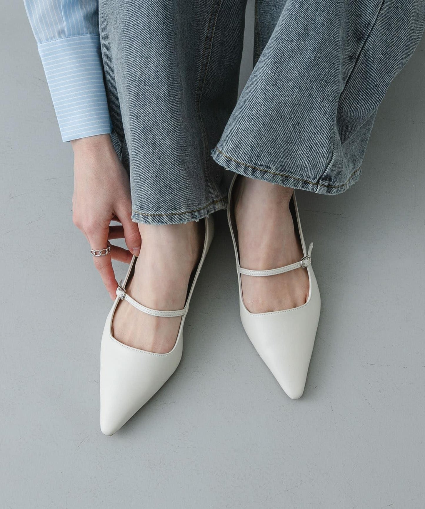 抗菌 尖頭平底單鞋