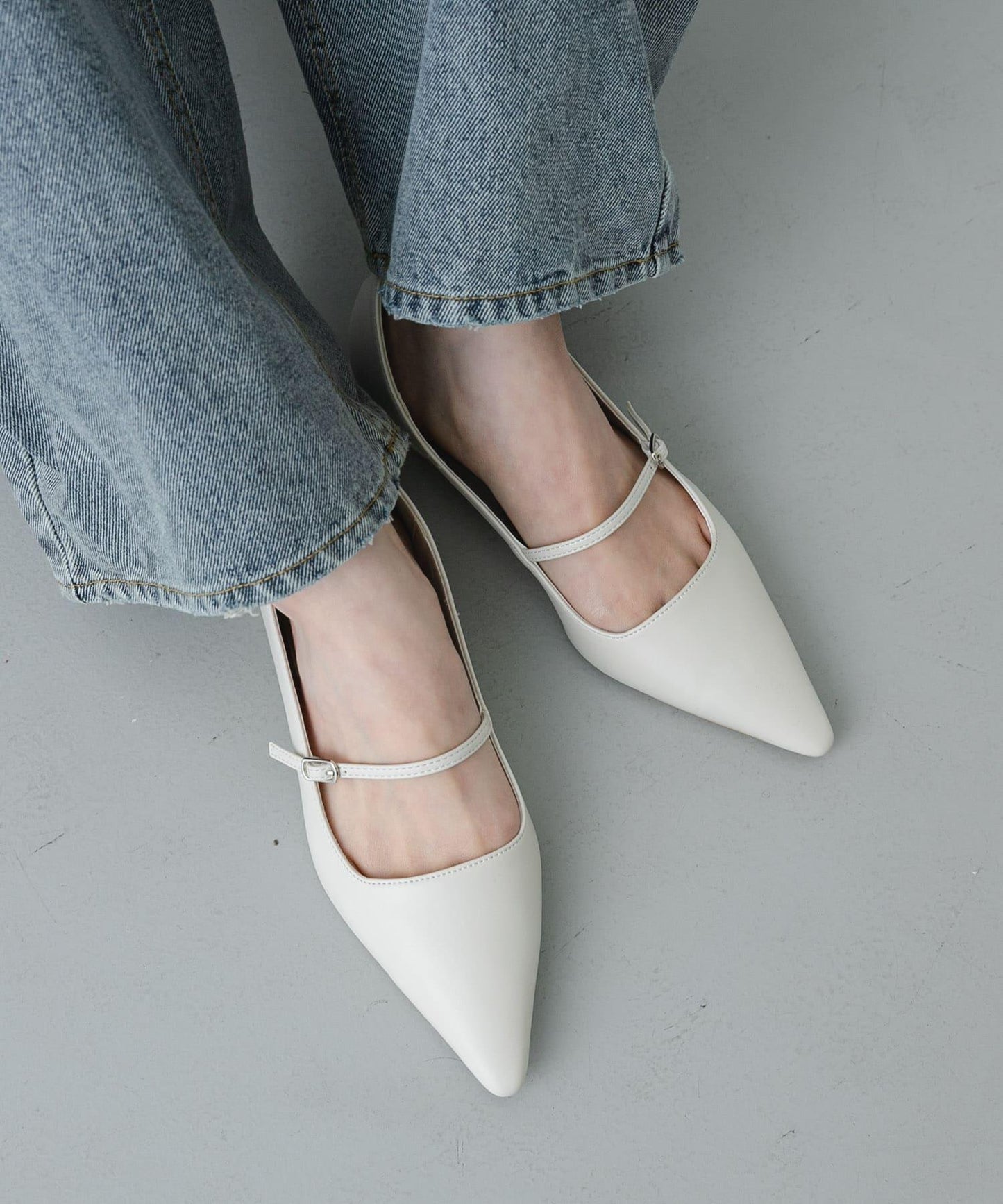 抗菌 尖頭平底單鞋