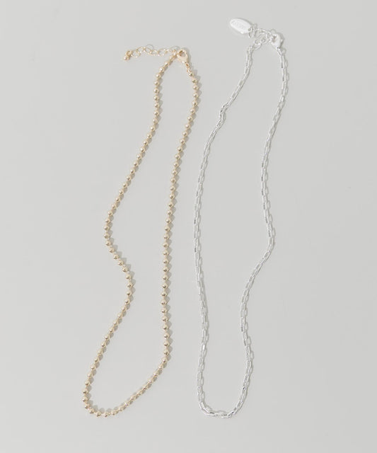 雙色鏈條 兩件套 項鍊