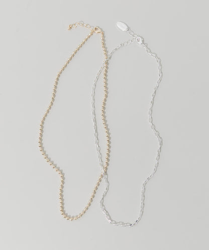 雙色鏈條 兩件套 項鍊