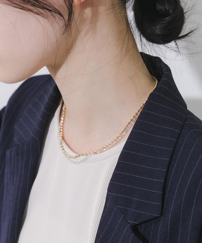 雙色鏈條 兩件套 項鍊