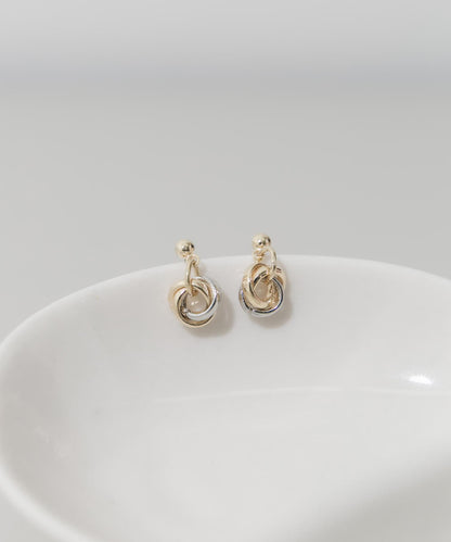 疊層圓環小巧耳環