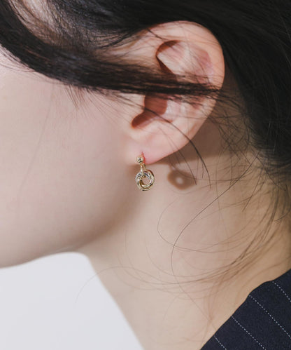 疊層圓環小巧耳環