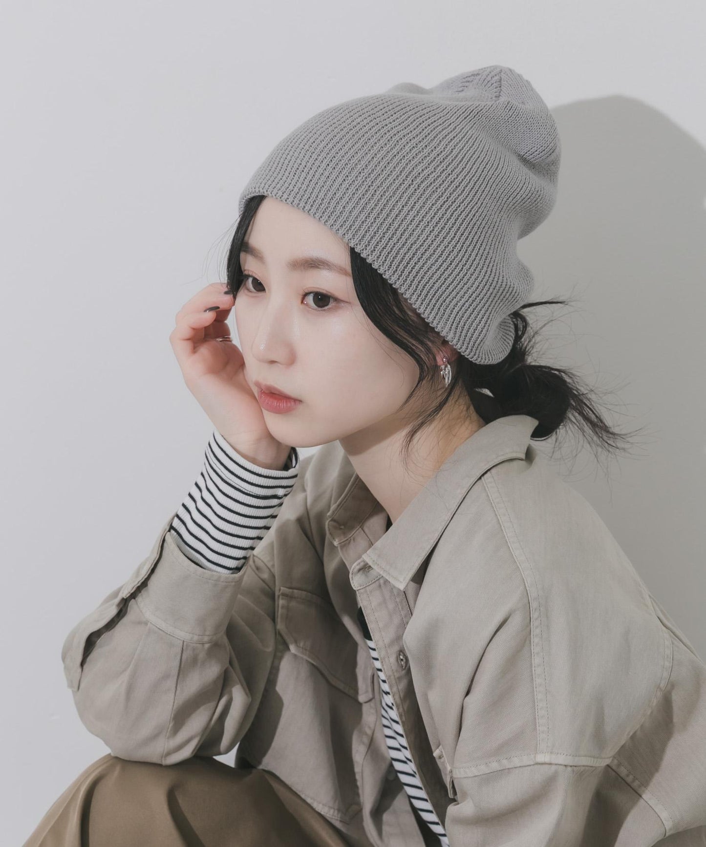 棉質羅紋 Beanie 針織帽