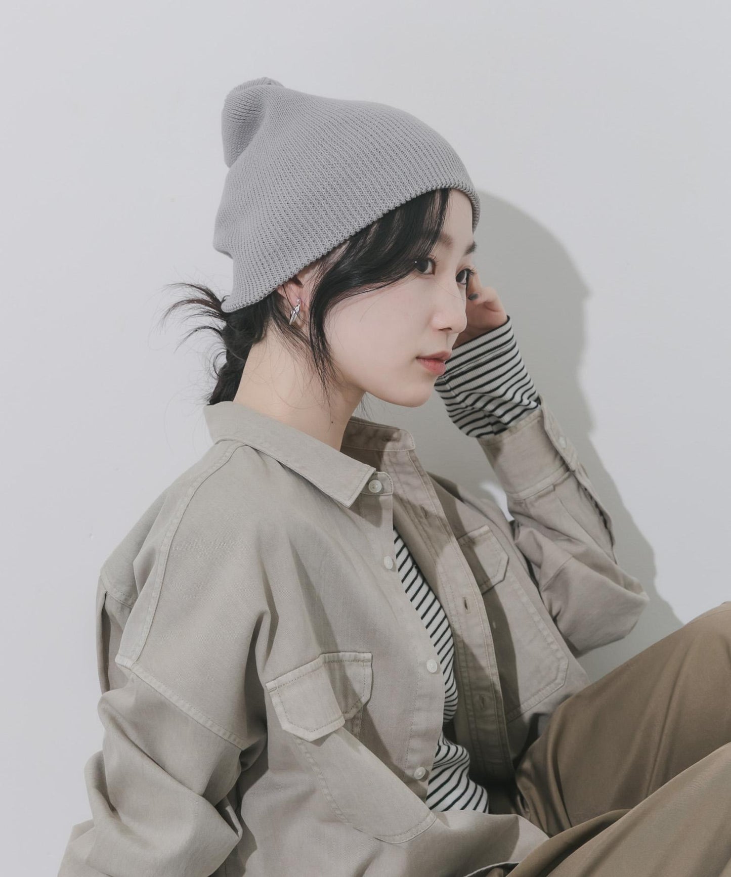 棉質羅紋 Beanie 針織帽