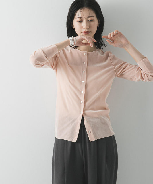 輕薄植絨短款針織開衫