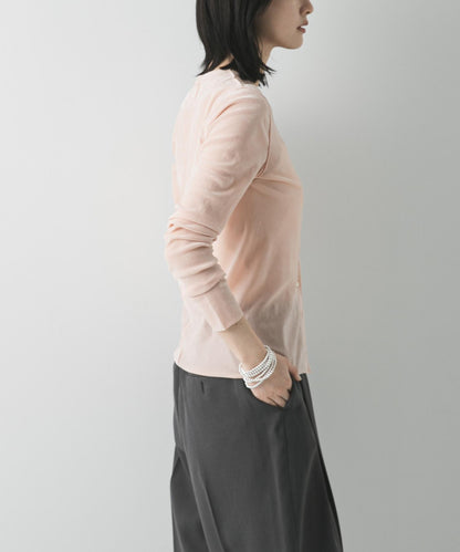 輕薄植絨短款針織開衫