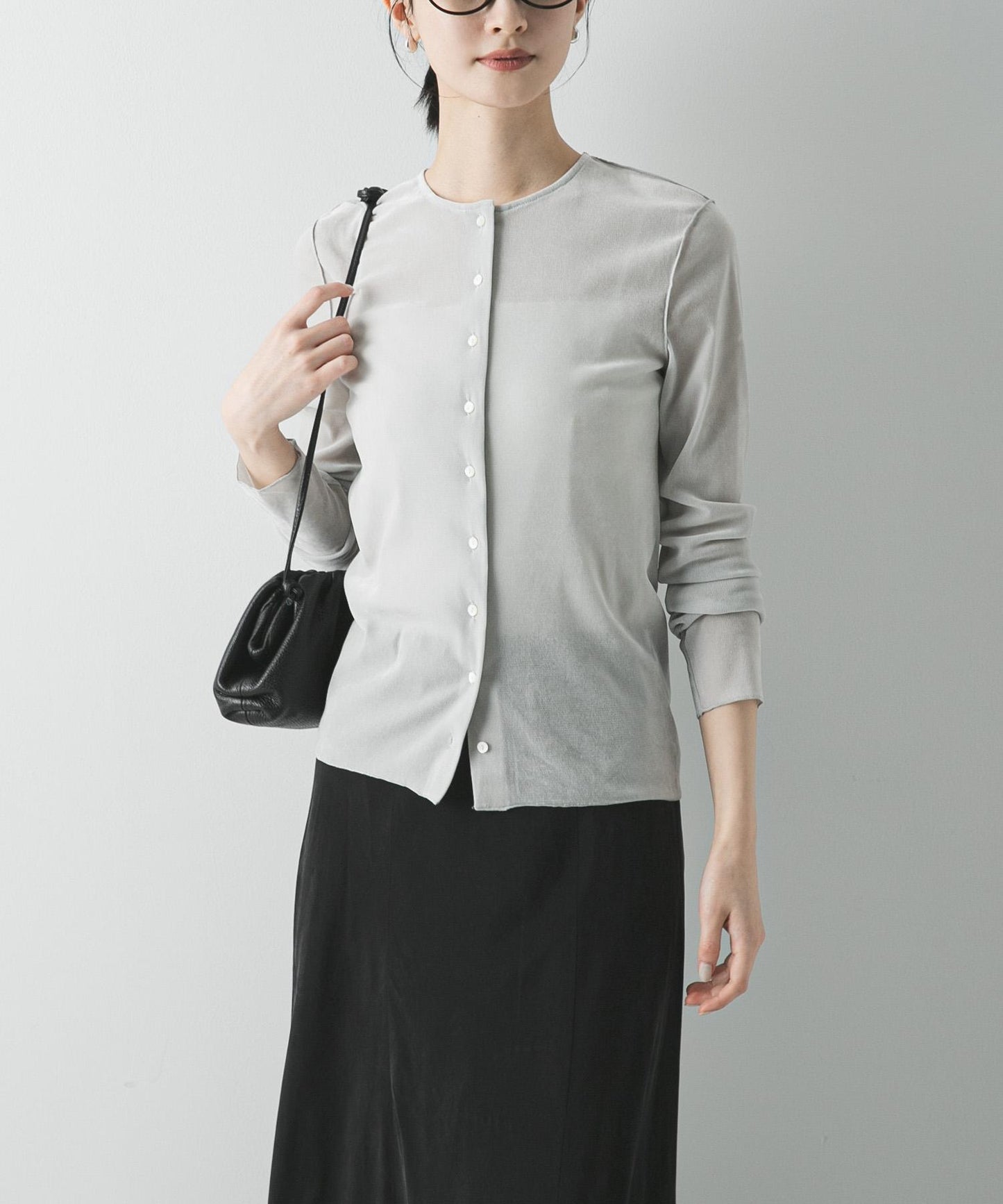 輕薄植絨短款針織開衫