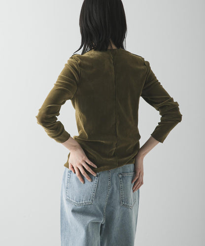 輕薄植絨短款針織開衫